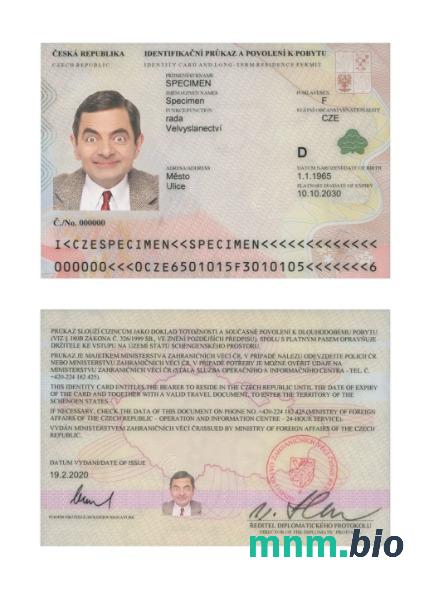 Karta identyfikacyjna Czech 2020-obecnie